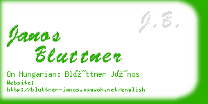 janos bluttner business card